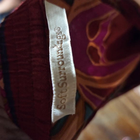 Soft Surrounding Maxi Skirt Women's Red Geometric Boho Tasseled Small Petite - Picture 4 of 5